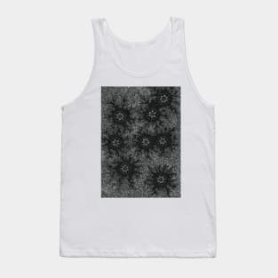 Aboriginal Art - Waterhole Dreaming Black White Tank Top